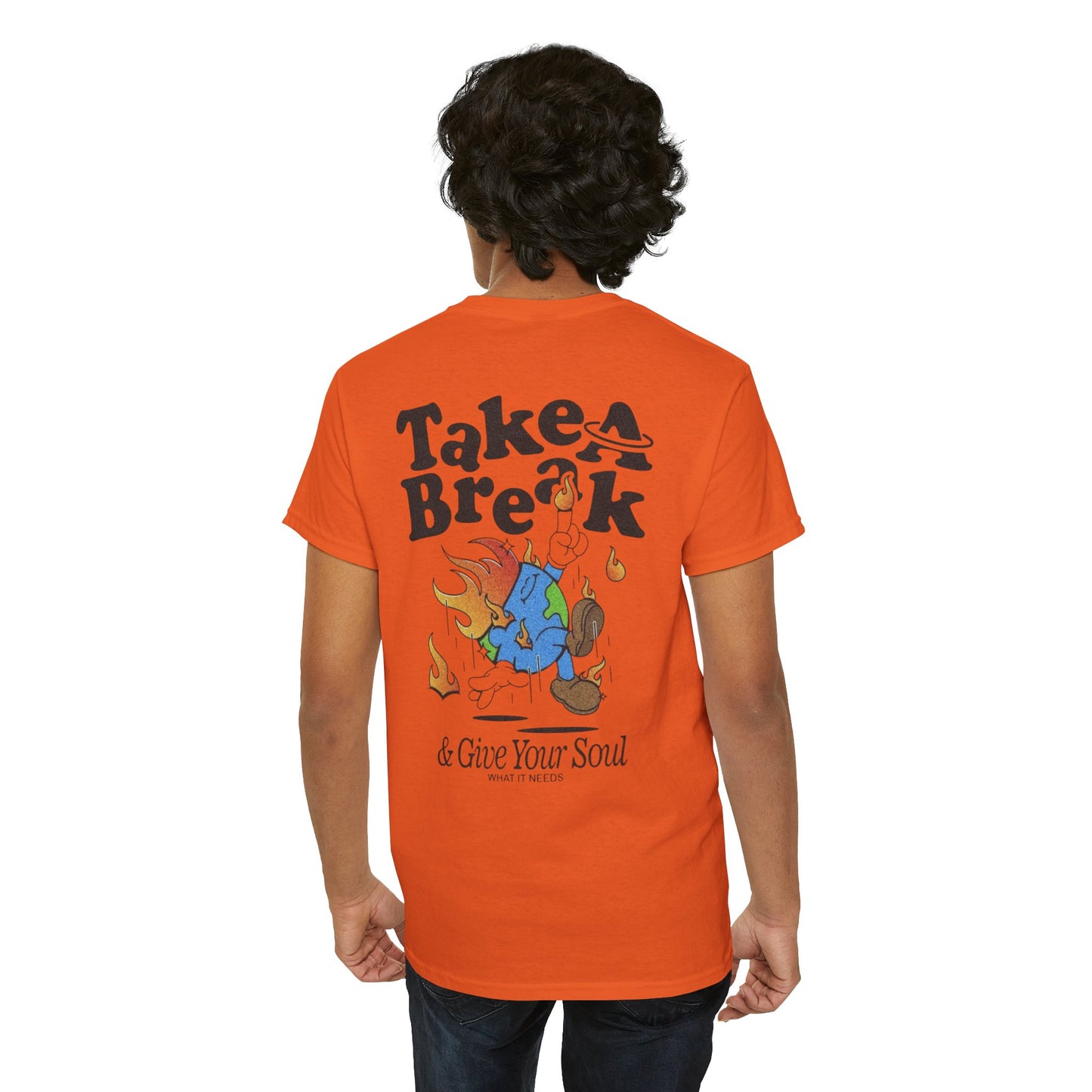 Unisex Heavy Cotton T-Shirt - Cute Reminder 'Take a Break' Design