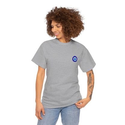 T-Shirt — Small Blue Evil Eye Chest Graphic