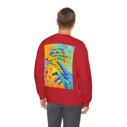 Heavy Blend™ Crewneck Sweatshirt - Good Vibes, Minimalist & Cool Design