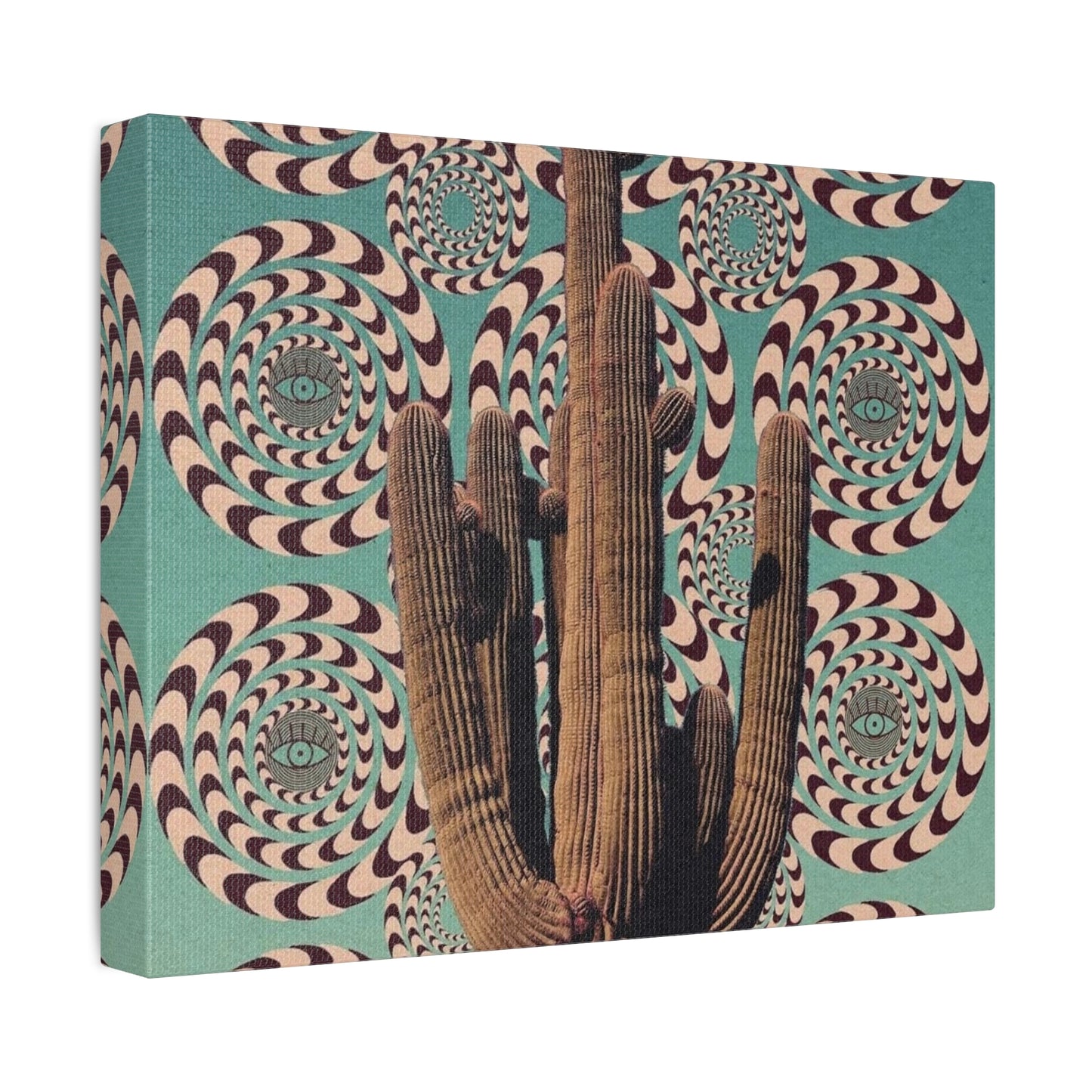 Stretched Canvas with Mystical Cactus Art – Southwest Aesthetic Print