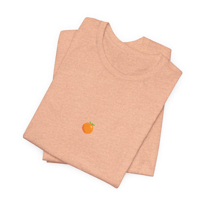 Bright Orange Embroidered Tee – Unisex Casual Citrus Minimalist Orange Design Shirt