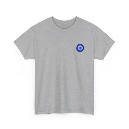 T-Shirt — Small Blue Evil Eye Chest Graphic