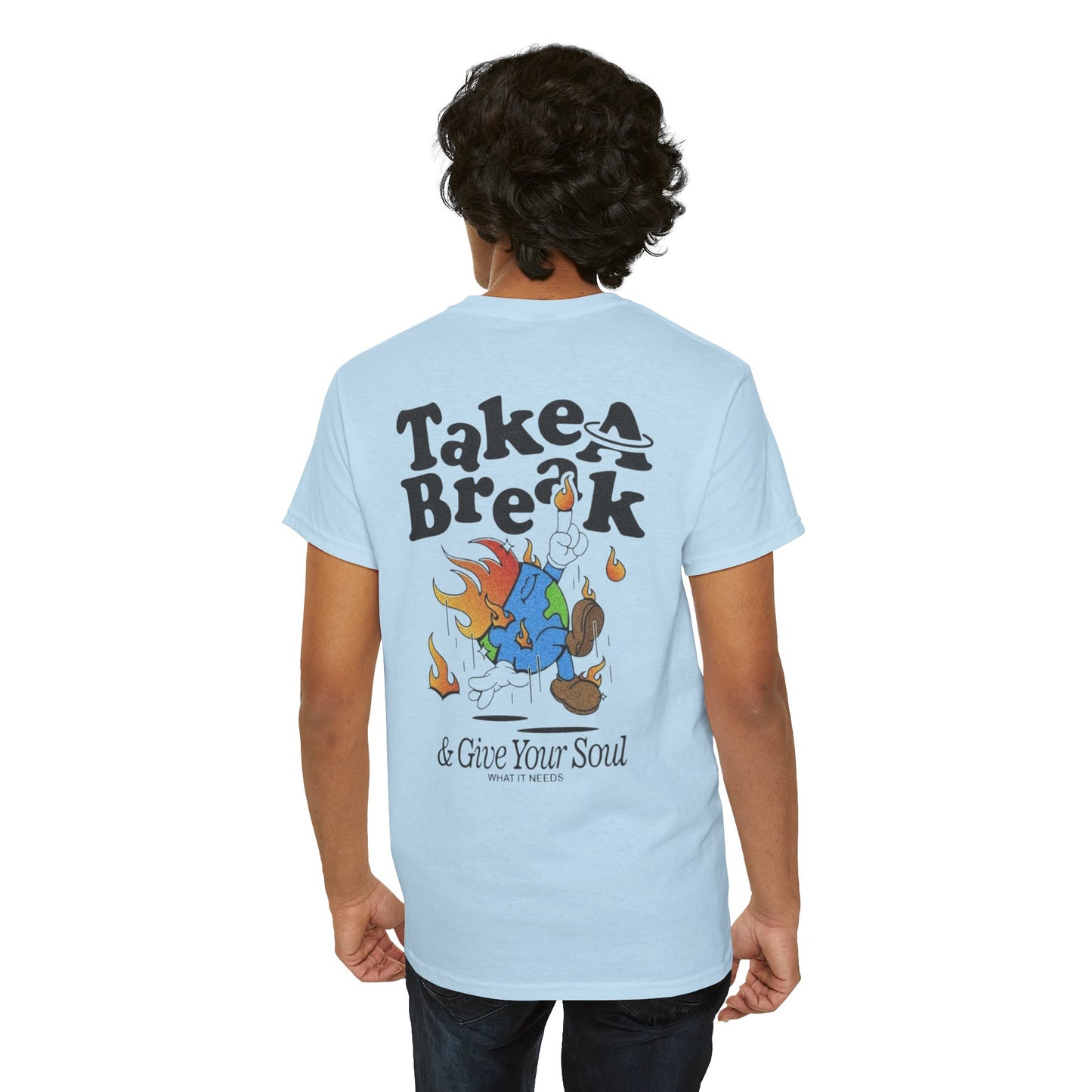 Unisex Heavy Cotton T-Shirt - Cute Reminder 'Take a Break' Design