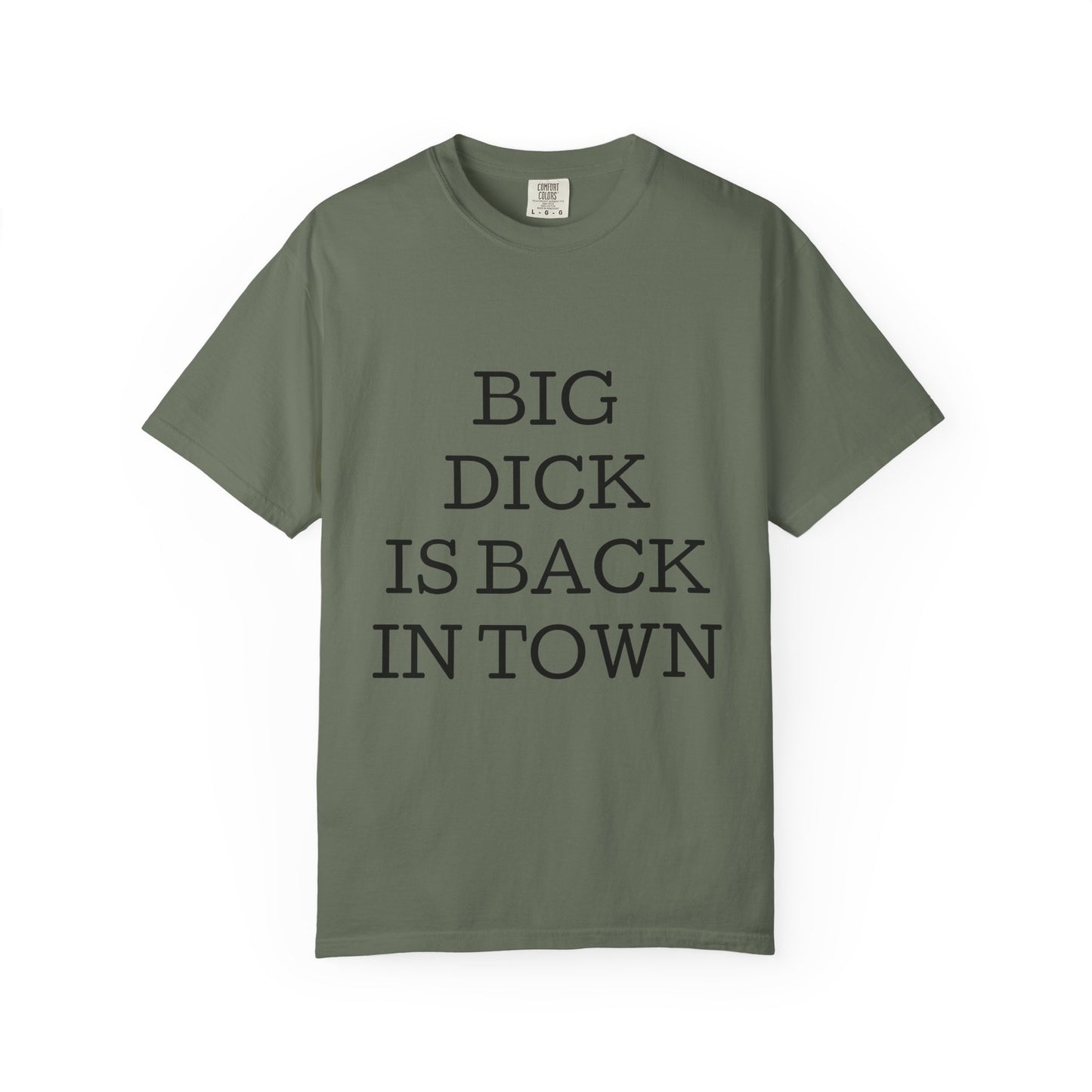 Graphic T-Shirt — "Big Dick Is Back In Town" Bold Text Tee
