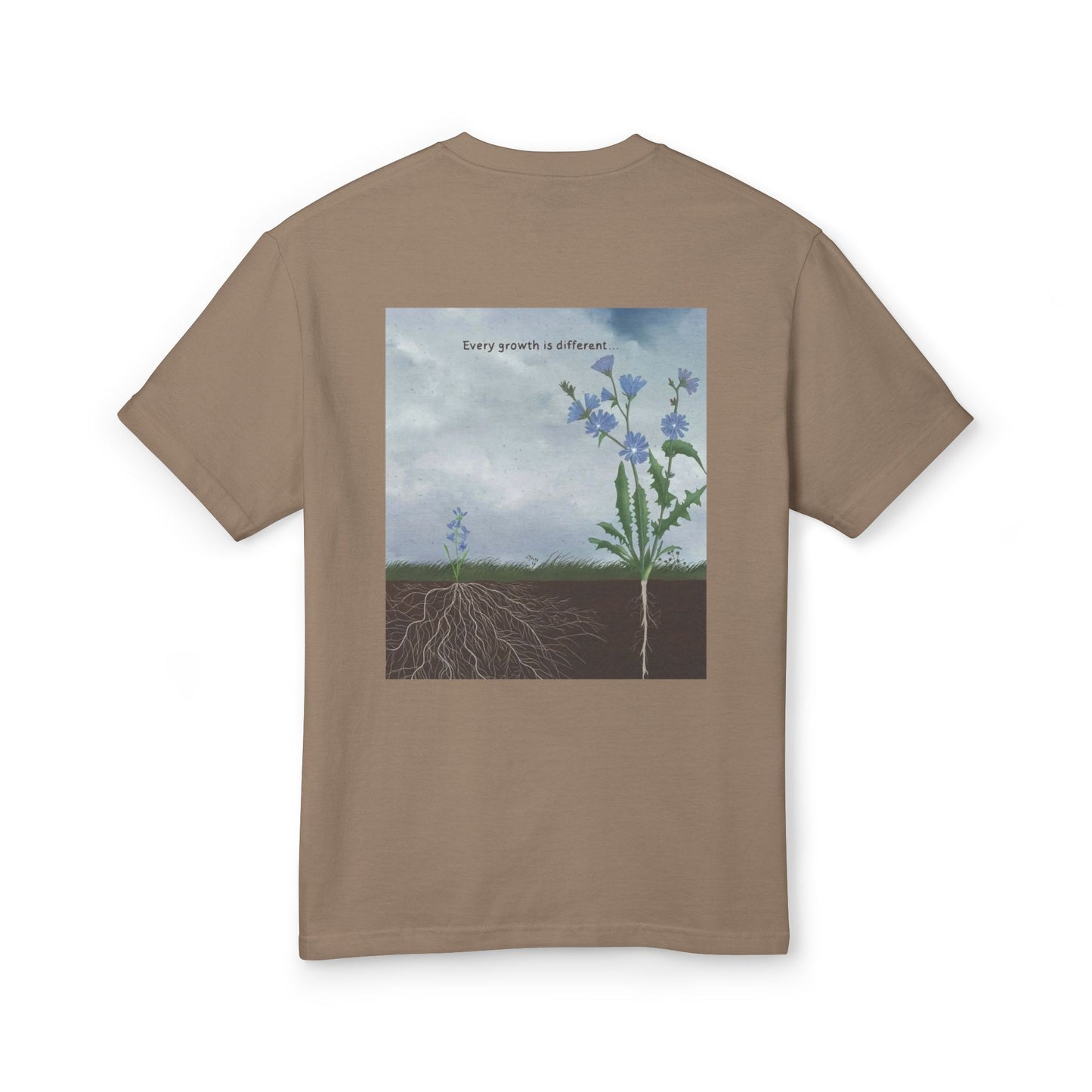 Unisex Garment-Dyed Heavyweight Cotton Tee - Every Growth is Different