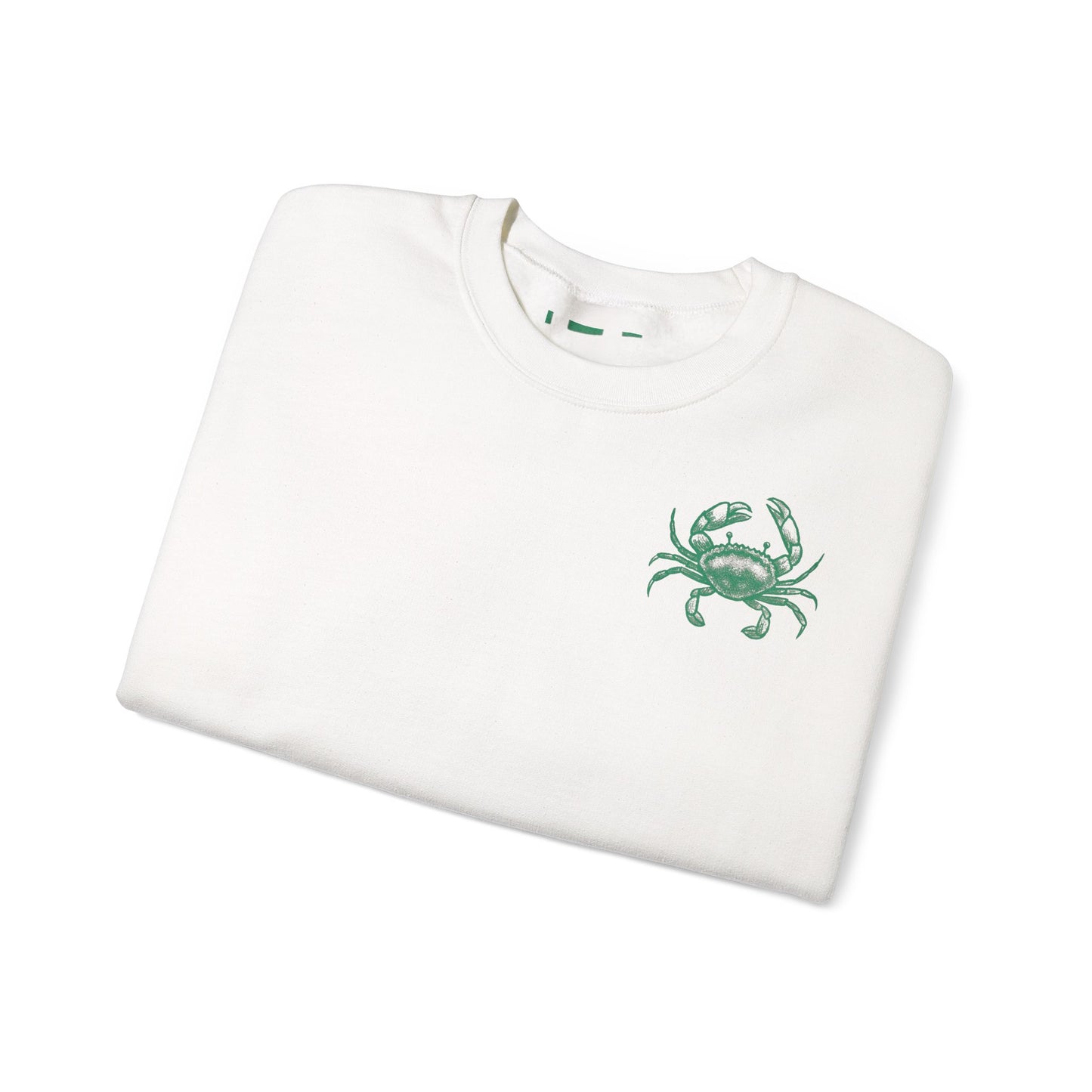 Tough and Trendy Crab Crewneck Sweatshirt — Coastal Graphic Pullover