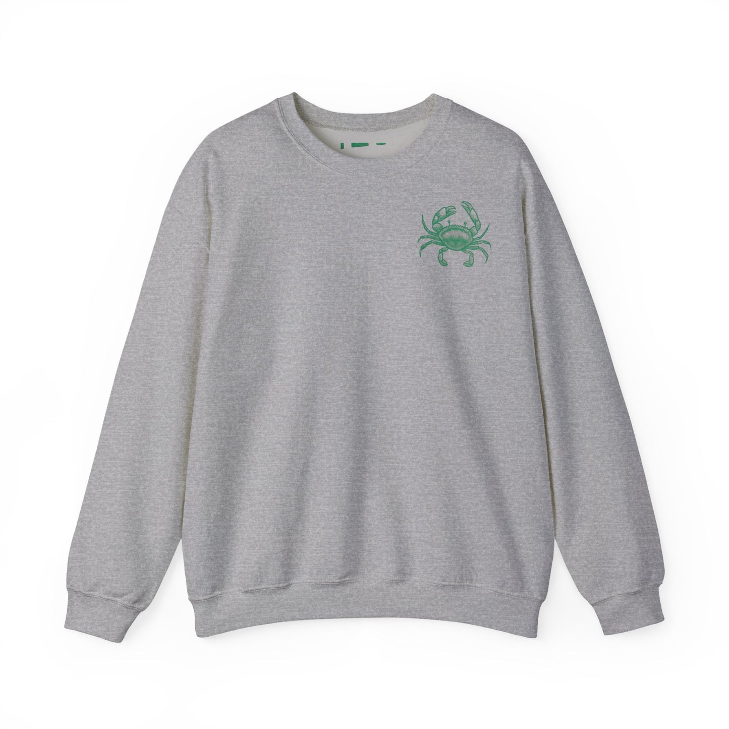 Tough and Trendy Crab Crewneck Sweatshirt — Coastal Graphic Pullover