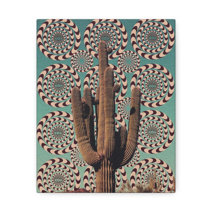 Stretched Canvas with Mystical Cactus Art – Southwest Aesthetic Print