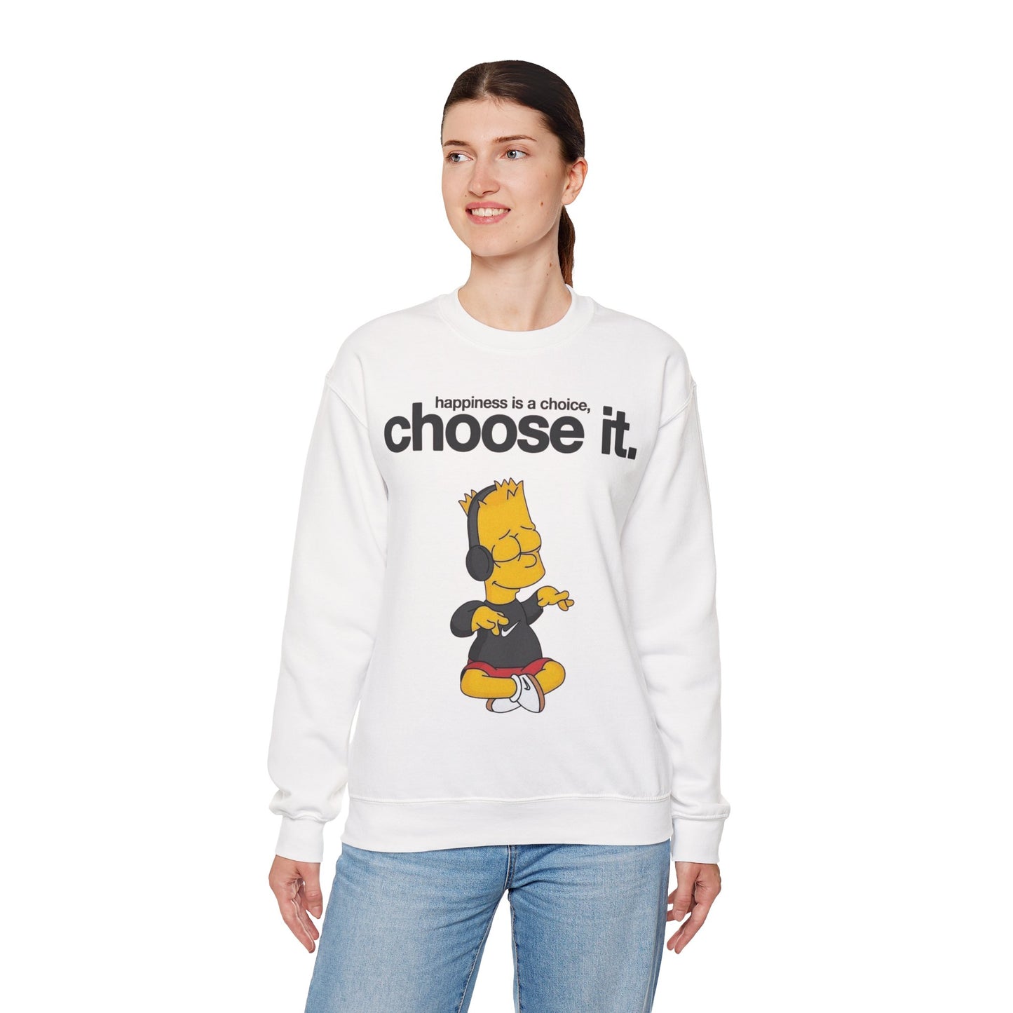 Choose It Crewneck Sweatshirt – "happiness is a choice" Graphic