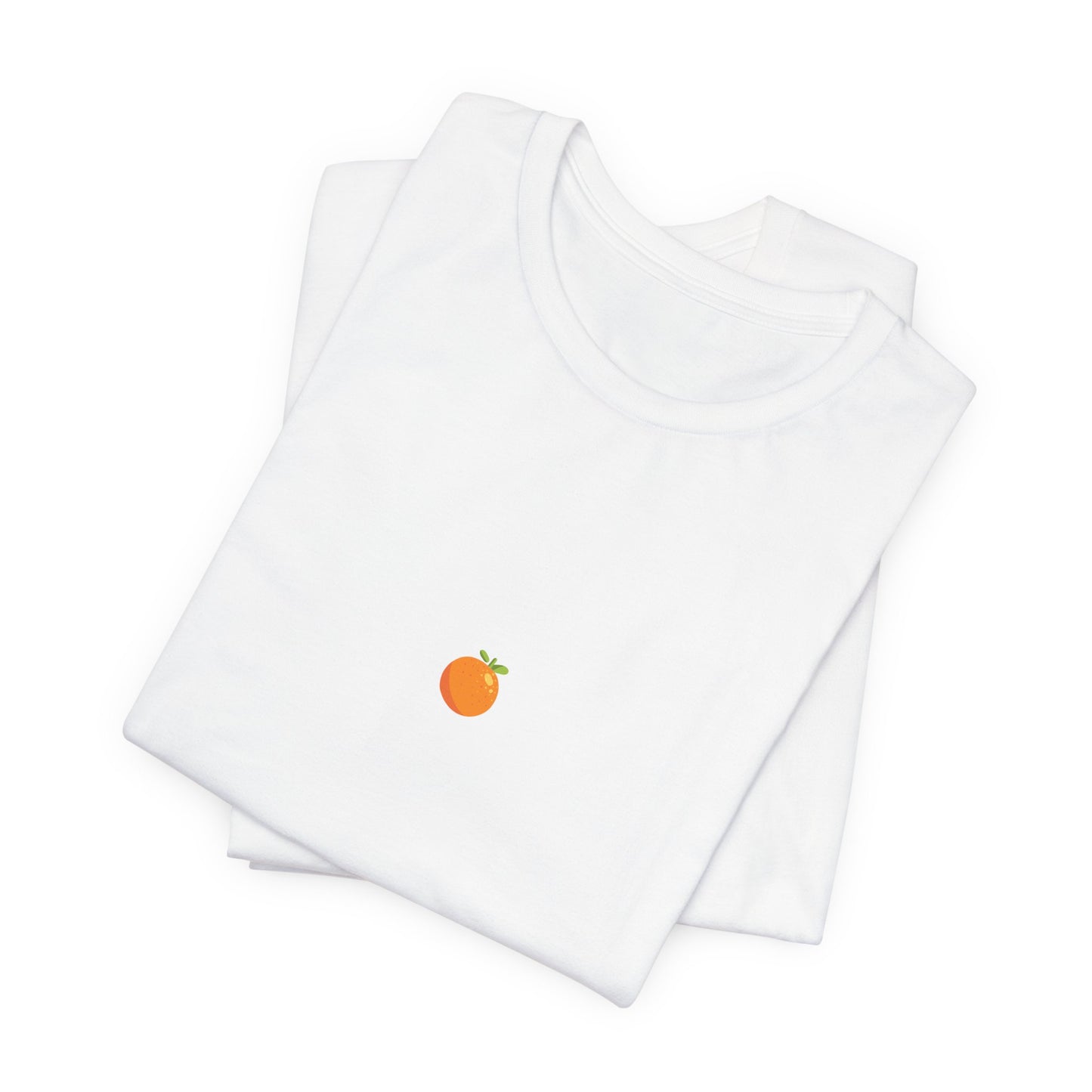 Bright Orange Embroidered Tee – Unisex Casual Citrus Minimalist Orange Design Shirt