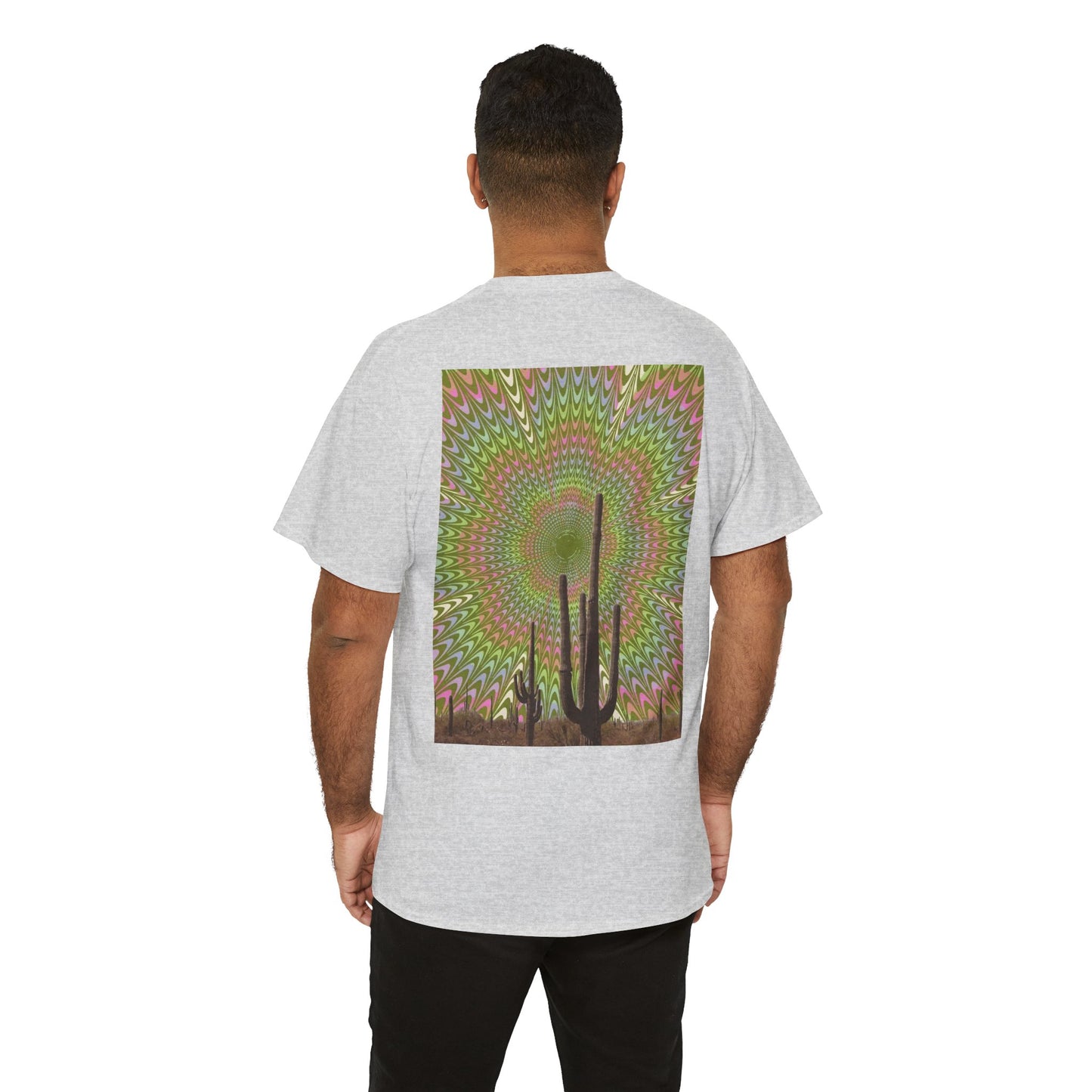 Trippy Western Art with Optical Illusion Cactus - Unisex Garment-DyedTrippy Tee