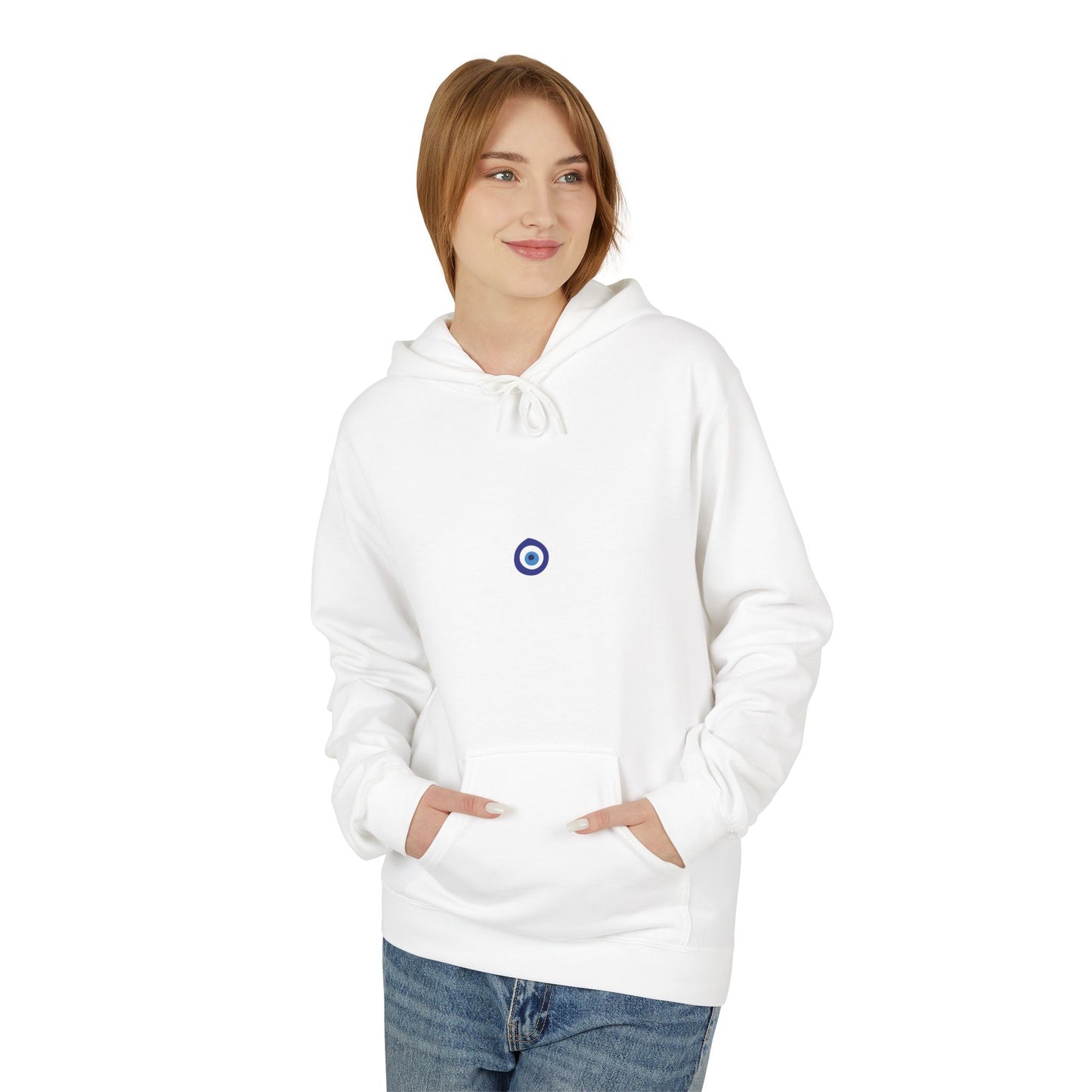 Evil Eye "forallofus" Hoodie — Protective Symbol Fleece Sweatshirt