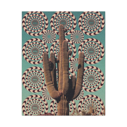 Stretched Canvas with Mystical Cactus Art – Southwest Aesthetic Print