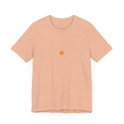 Bright Orange Embroidered Tee – Unisex Casual Citrus Minimalist Orange Design Shirt