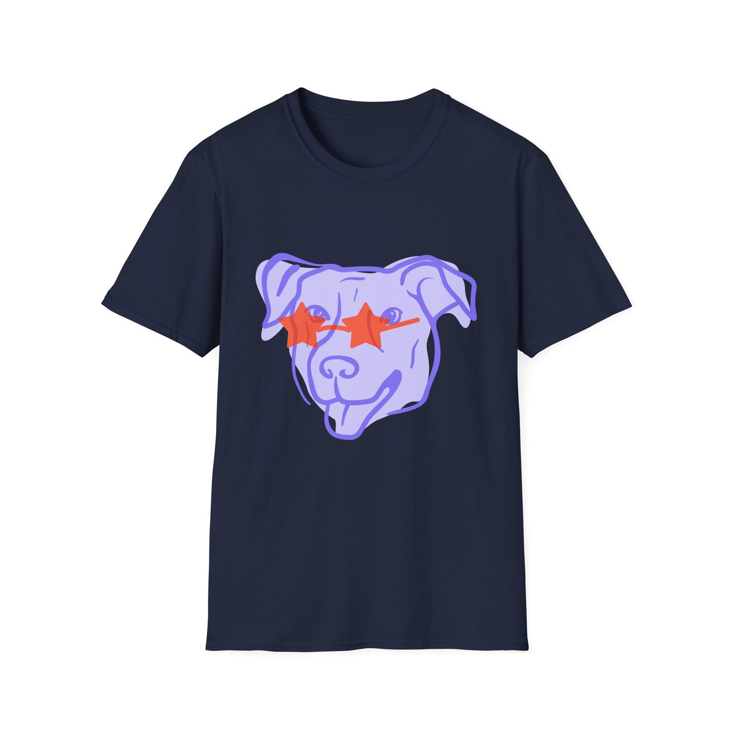 Cool Dog Star Glasses - Unisex Softstyle T-Shirt