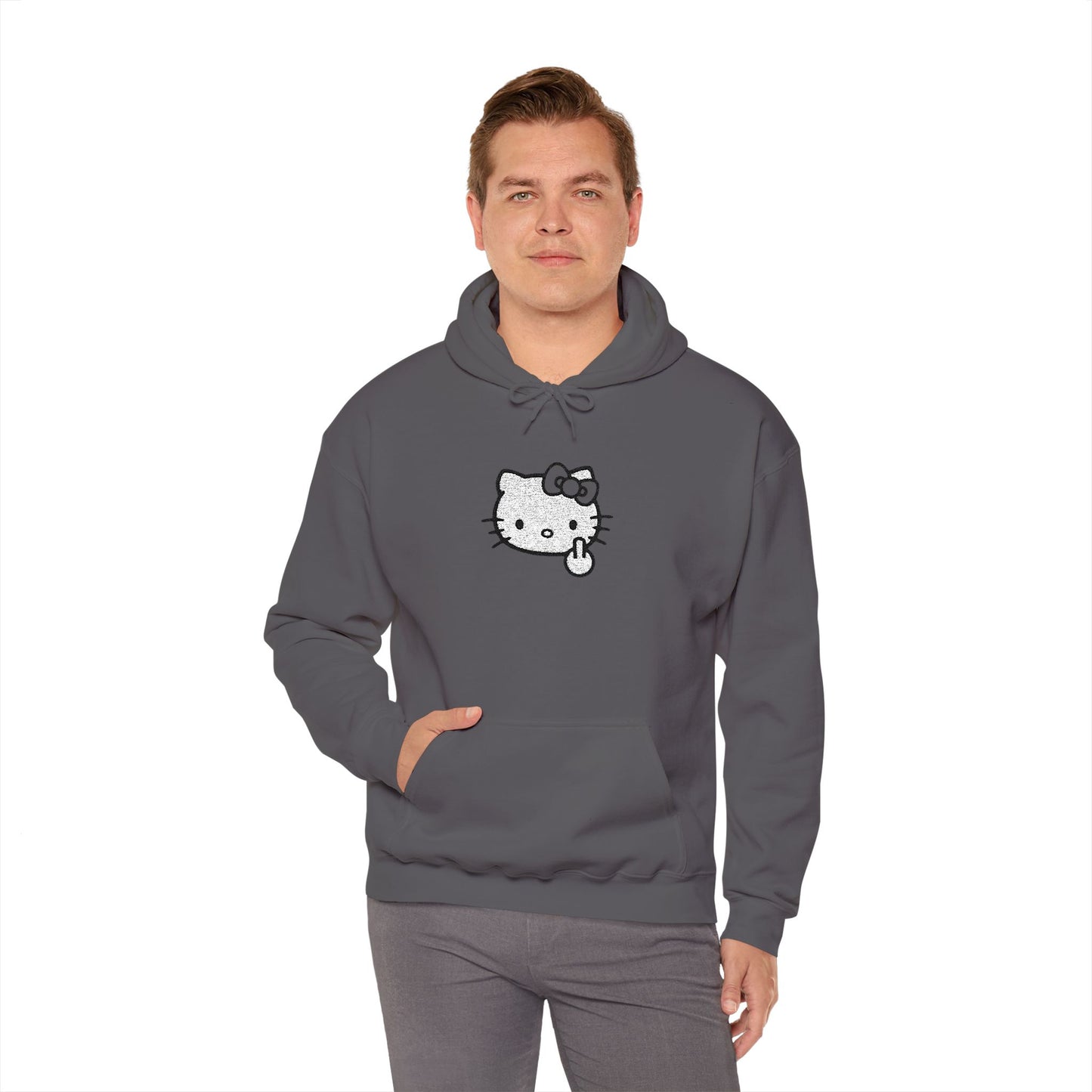 Hello Kitty Fuck Off Sign Unisex Hoodie - Cute Kawaii Graphic Pullover
