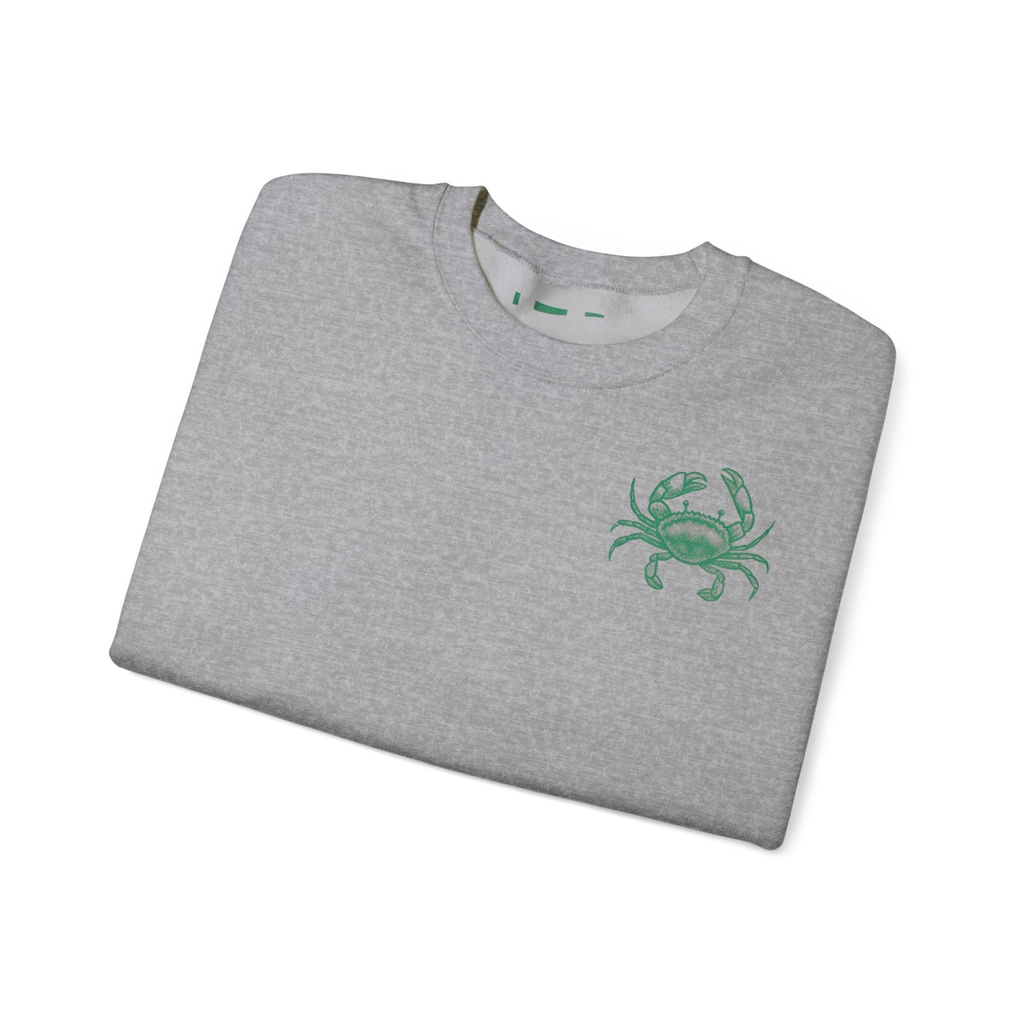 Tough and Trendy Crab Crewneck Sweatshirt — Coastal Graphic Pullover