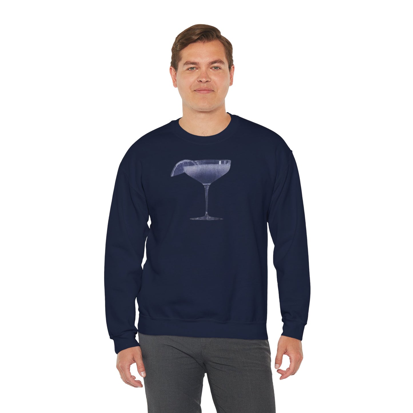 Champagne Coupe Sweatshirt — Minimal Cocktail Glass Crewneck
