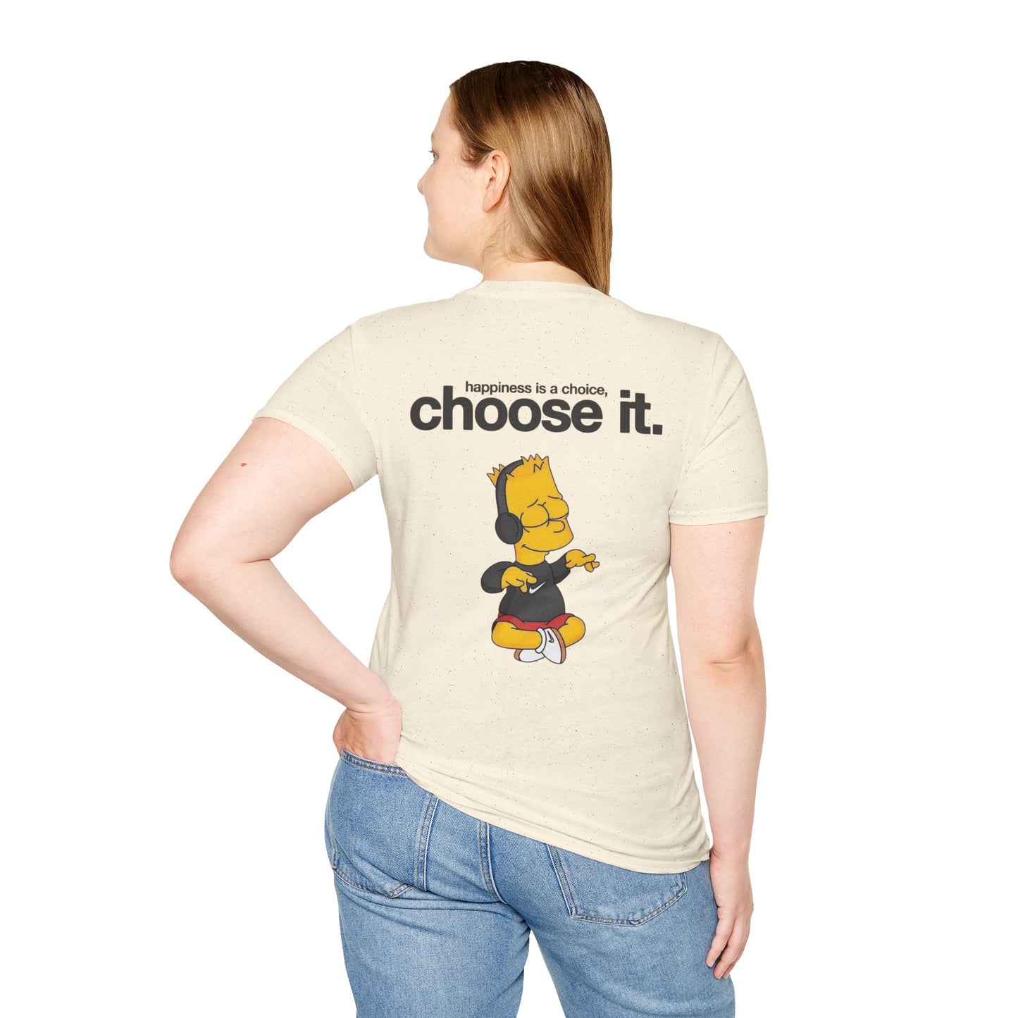 Stylish Unisex T-Shirt — "Choose It" Meditation Bart Graphic Tee