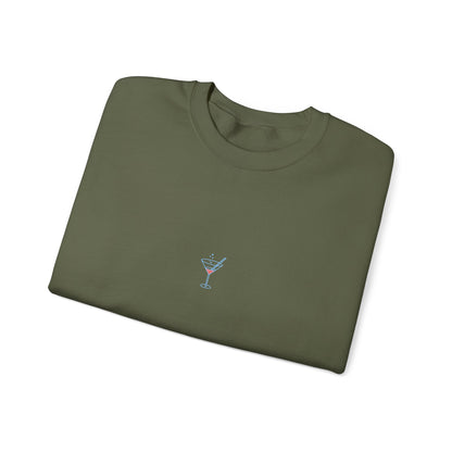 Minimal Cocktail Glass Embroidered Sweatshirt – Fresh & Tangy Summer Vibe