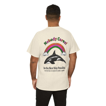 Unisex Cool Graphic Tee - No Body Cares Design