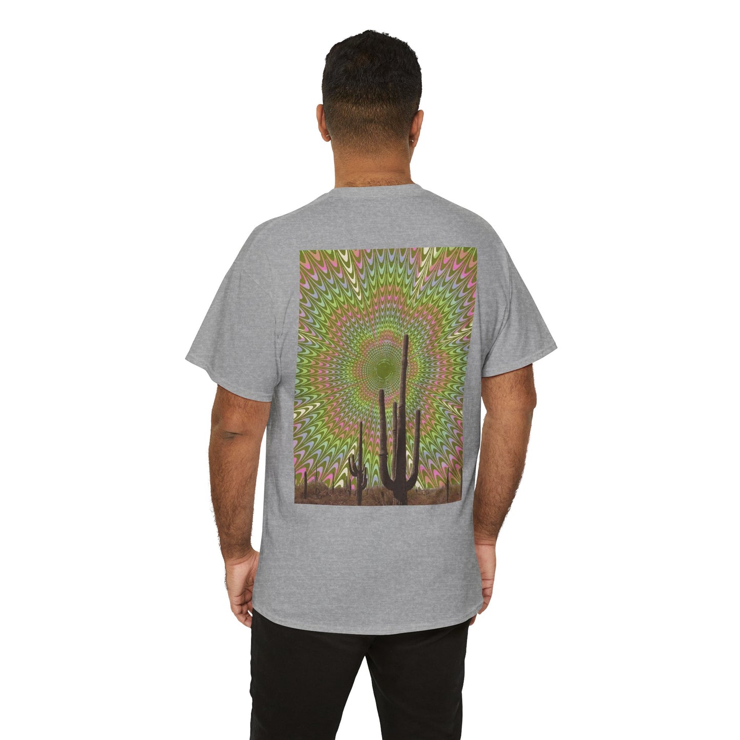 Trippy Western Art with Optical Illusion Cactus - Unisex Garment-DyedTrippy Tee