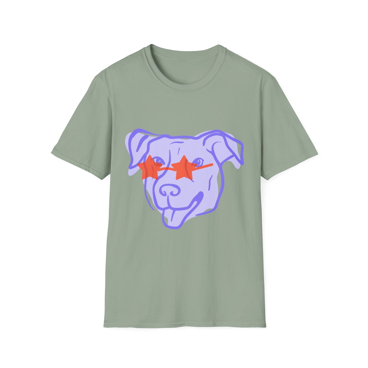 Cool Dog Star Glasses - Unisex Softstyle T-Shirt