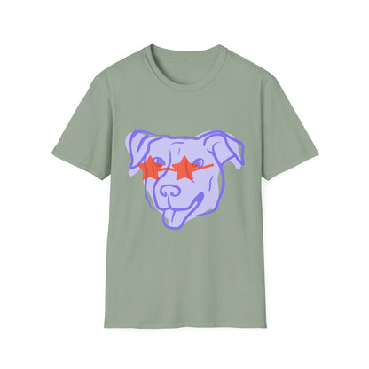 Cool Dog Star Glasses - Unisex Softstyle T-Shirt