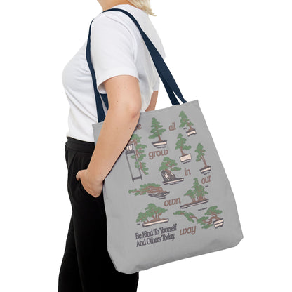 Cute & Minimalist Glass Design Tote Bag - Be Kind to Yourself and Others.