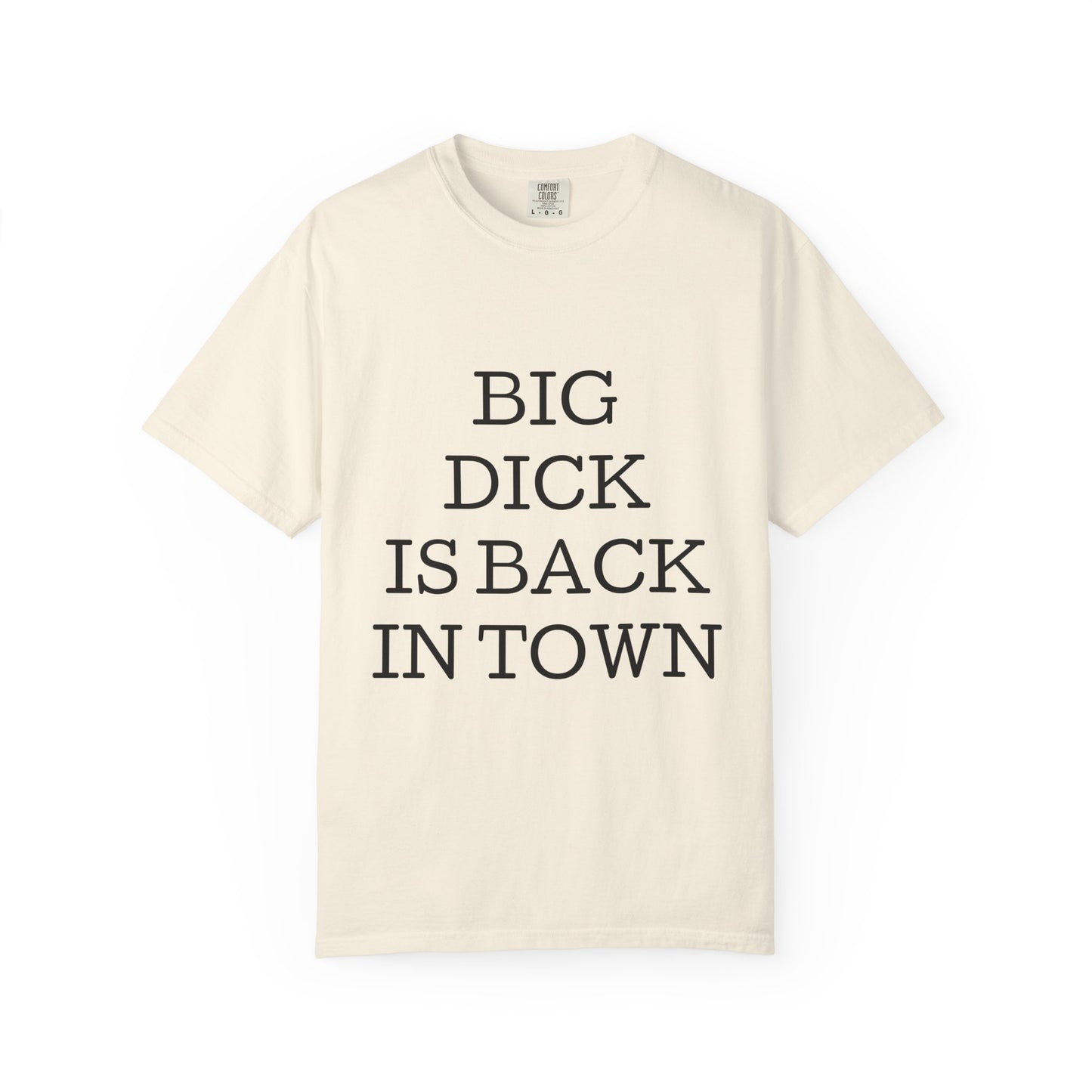 Graphic T-Shirt — "Big Dick Is Back In Town" Bold Text Tee
