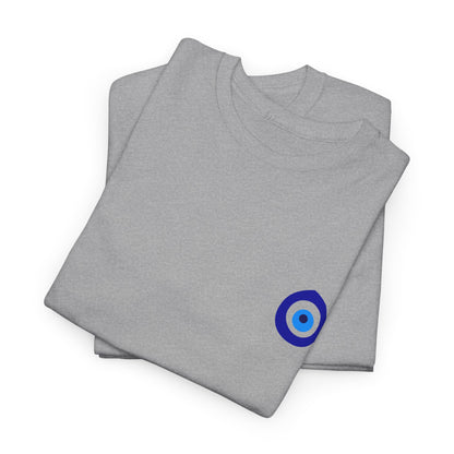 T-Shirt — Small Blue Evil Eye Chest Graphic