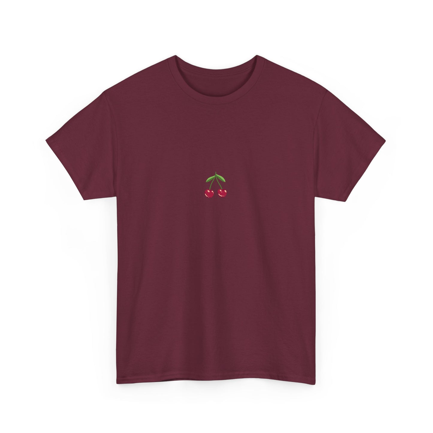 Unisex Heavy Cotton Tee - Cute & Minimalist Cherry Design