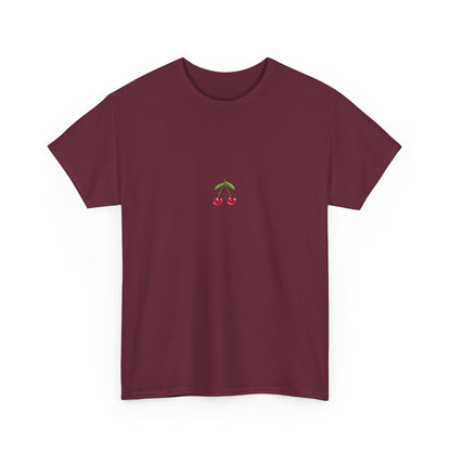 Unisex Heavy Cotton Tee - Cute & Minimalist Cherry Design