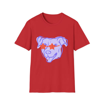 Cool Dog Star Glasses - Unisex Softstyle T-Shirt