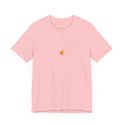 Bright Orange Embroidered Tee – Unisex Casual Citrus Minimalist Orange Design Shirt