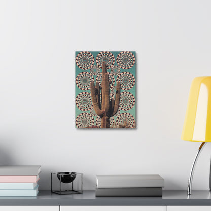 Stretched Canvas with Mystical Cactus Art – Southwest Aesthetic Print