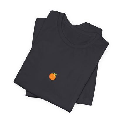 Bright Orange Embroidered Tee – Unisex Casual Citrus Minimalist Orange Design Shirt