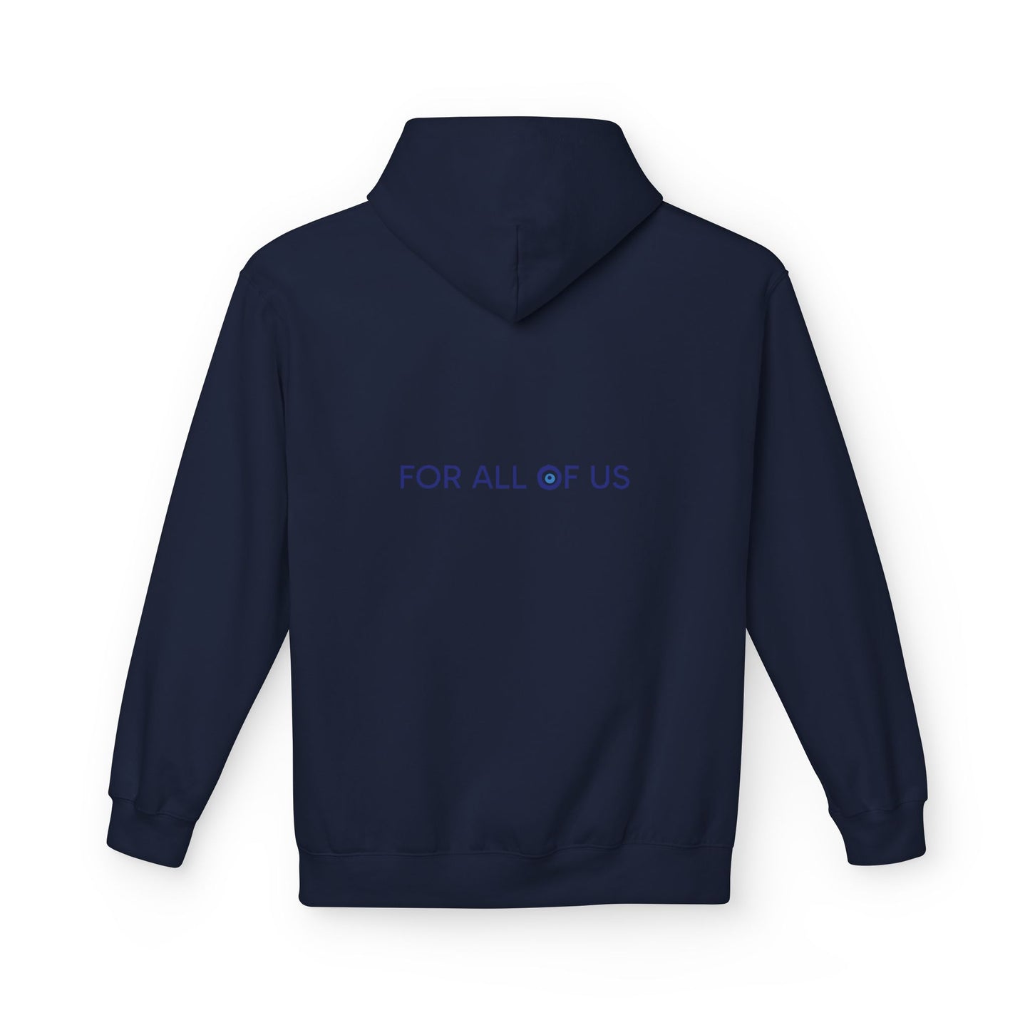 Evil Eye "forallofus" Hoodie — Protective Symbol Fleece Sweatshirt