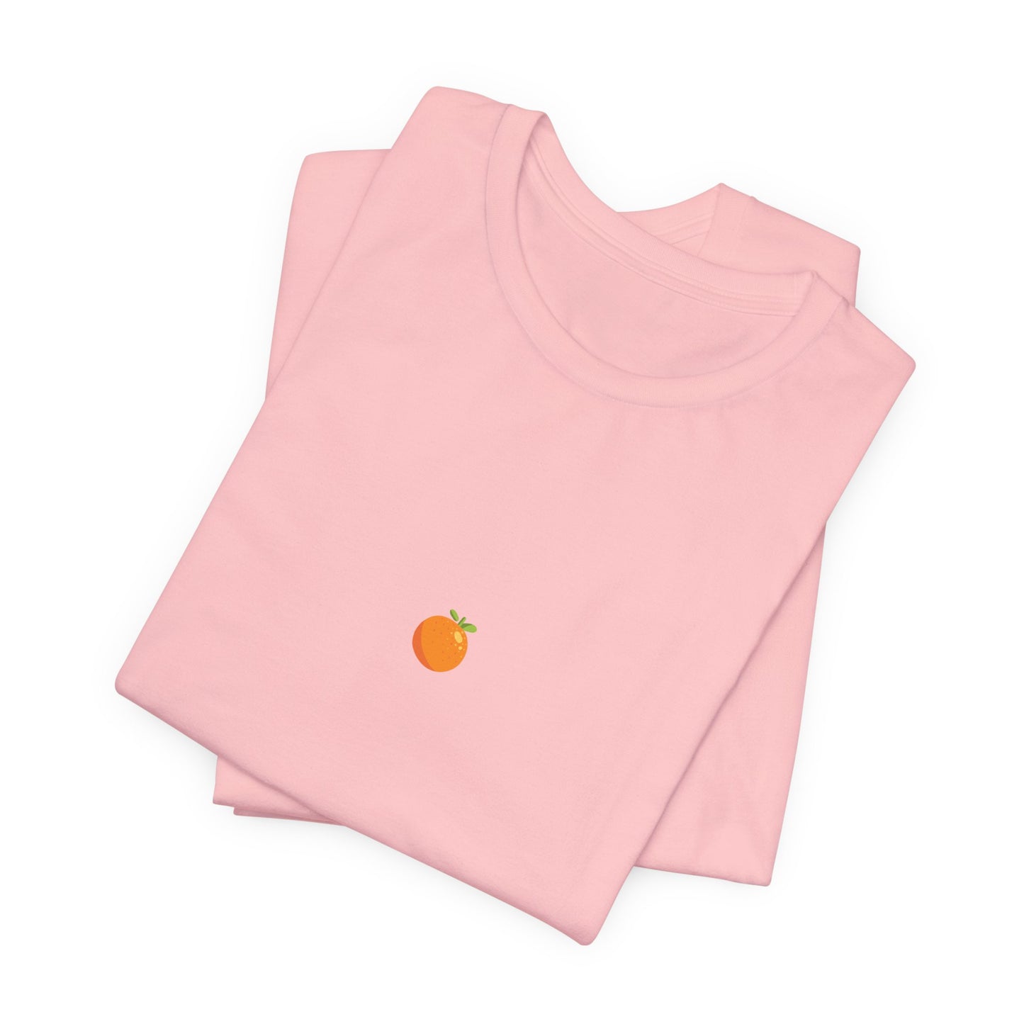 Bright Orange Embroidered Tee – Unisex Casual Citrus Minimalist Orange Design Shirt