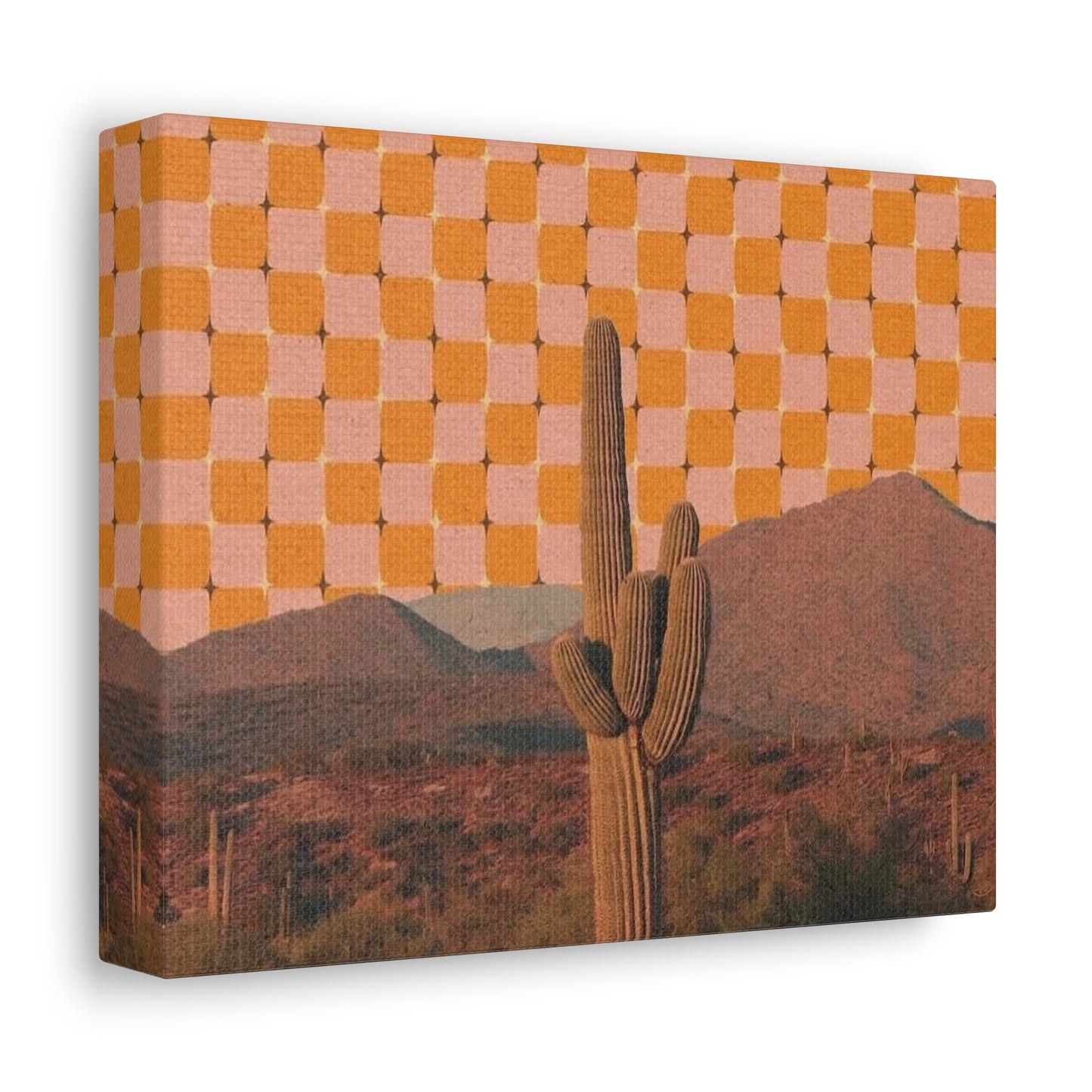 Stretched Canvas with Boho Desert Wall Art – Spiritual Cactus Art