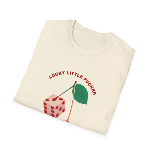 Funny Unisex Softstyle T-Shirt - Lucky Little Fucker Design