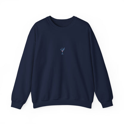 Minimal Cocktail Glass Embroidered Sweatshirt – Fresh & Tangy Summer Vibe