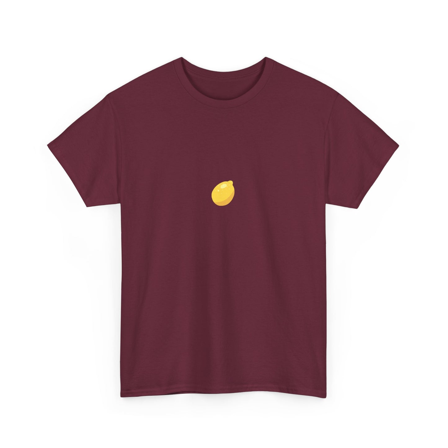 Unisex Minimal Tee with Lemon Embroidery – Casual & Cute