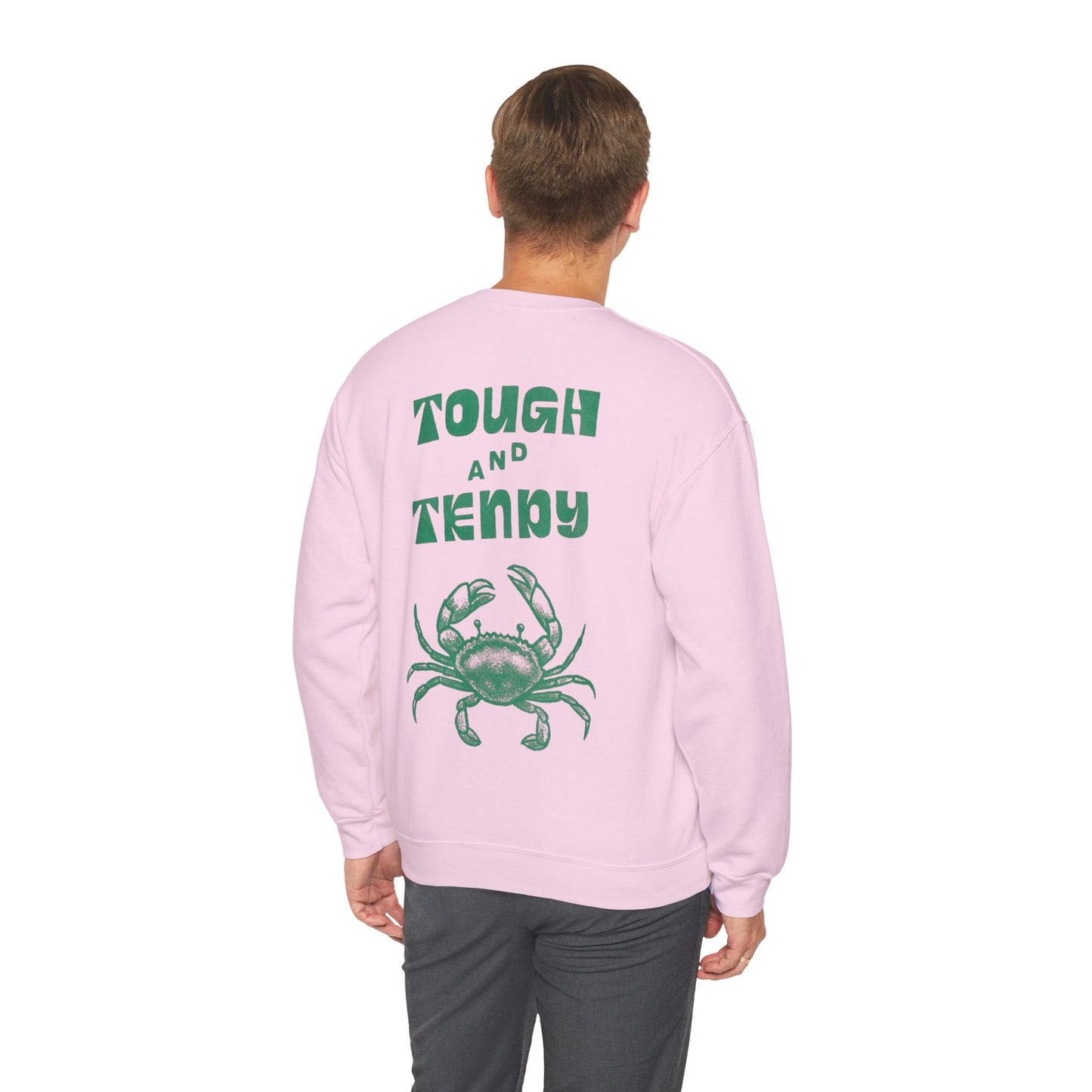 Tough and Trendy Crab Crewneck Sweatshirt — Coastal Graphic Pullover