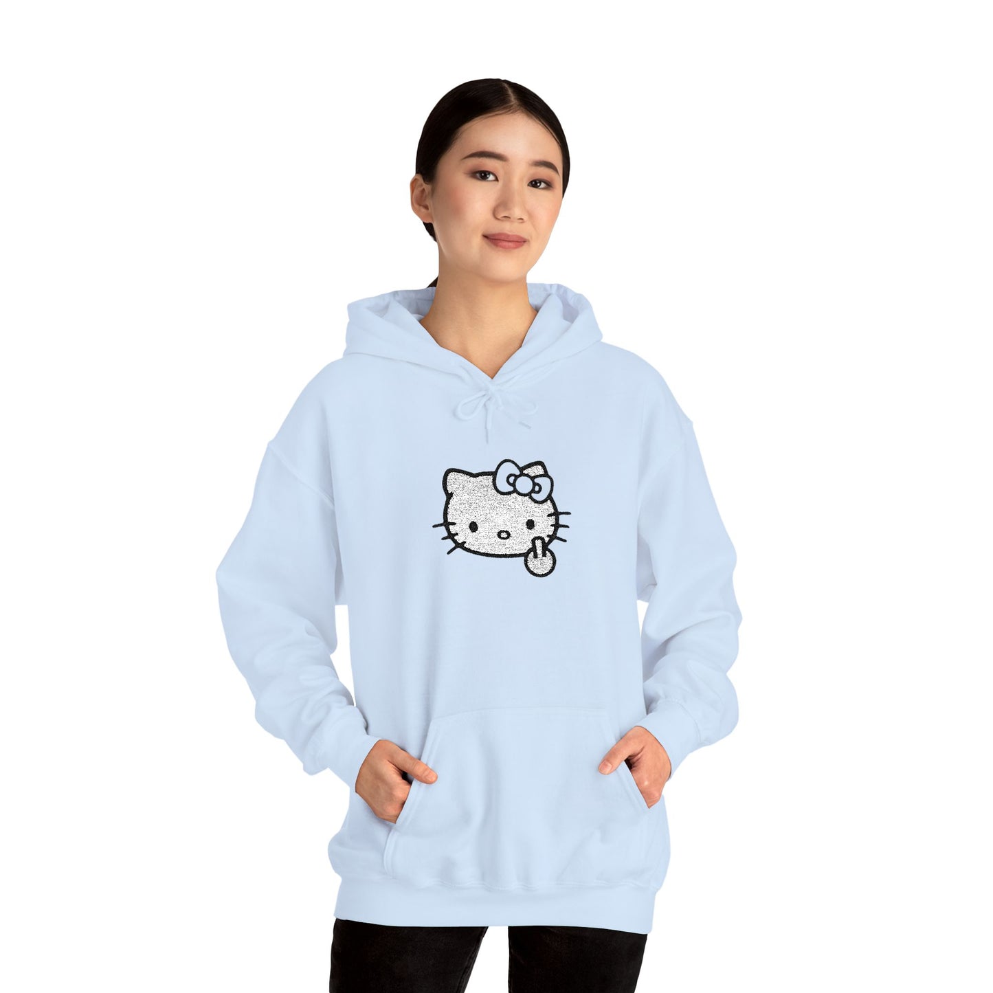Hello Kitty Fuck Off Sign Unisex Hoodie - Cute Kawaii Graphic Pullover