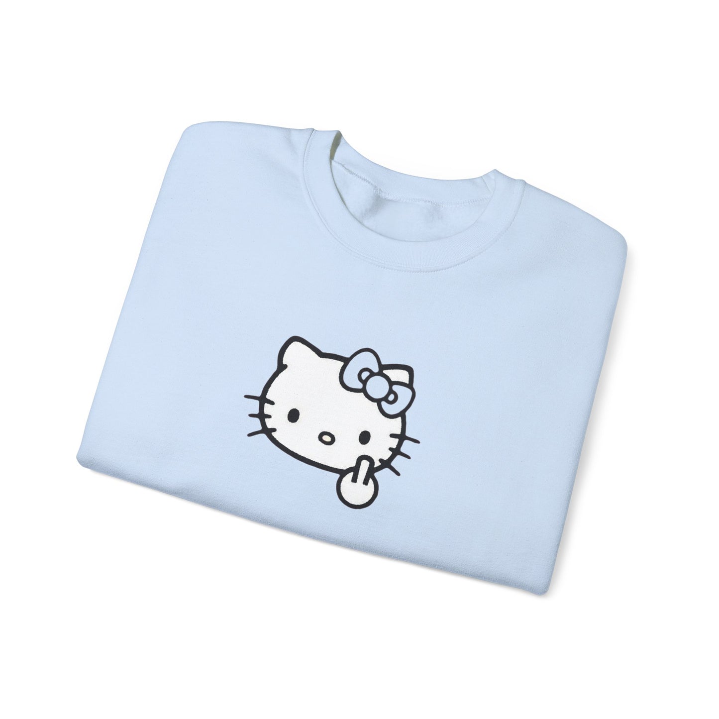 Hello Kitty Middle Finger Crewneck Sweatshirt – Cute Rebel Graphic Sweatshirt