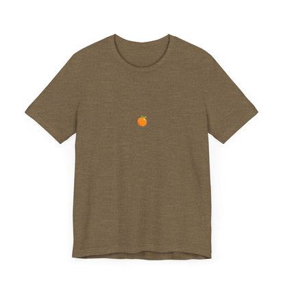 Bright Orange Embroidered Tee – Unisex Casual Citrus Minimalist Orange Design Shirt