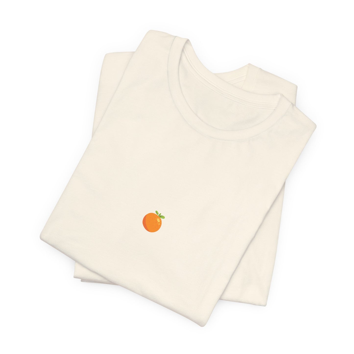 Bright Orange Embroidered Tee – Unisex Casual Citrus Minimalist Orange Design Shirt