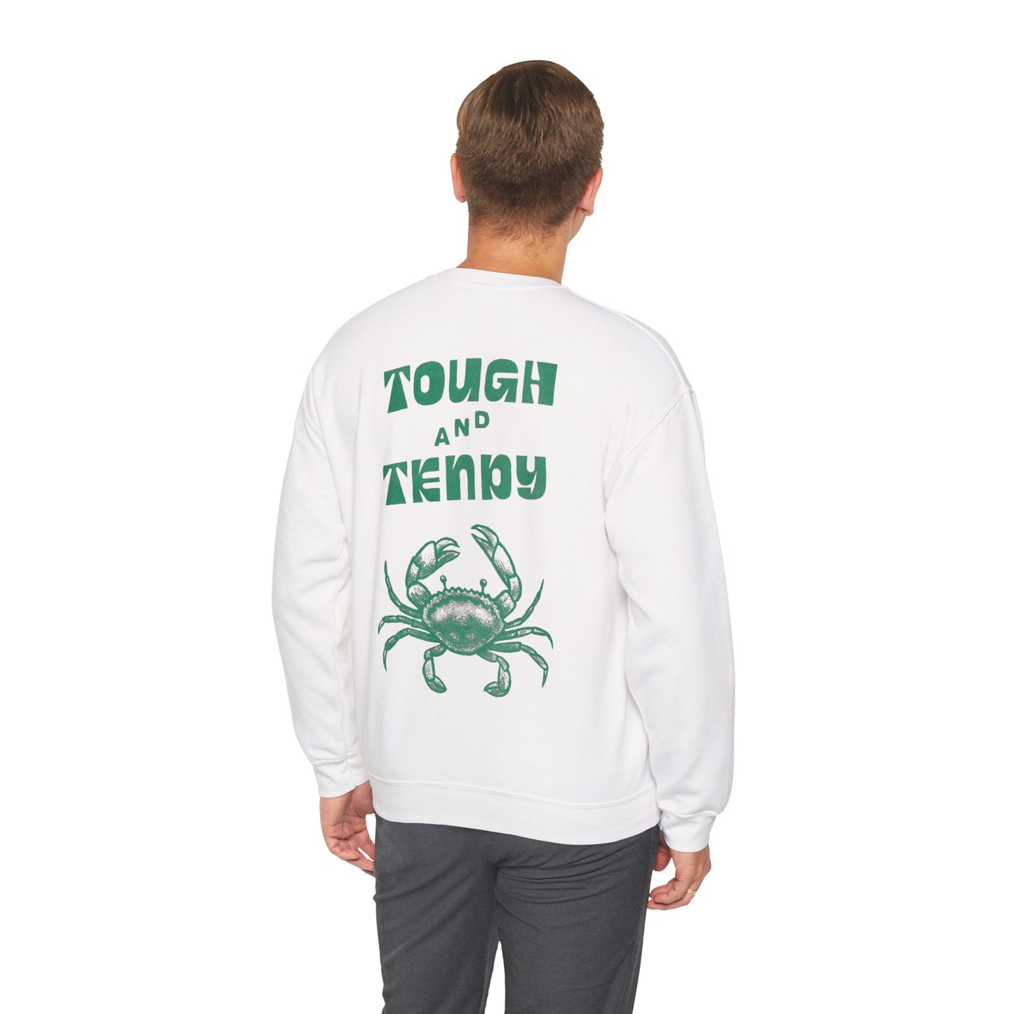 Tough and Trendy Crab Crewneck Sweatshirt — Coastal Graphic Pullover