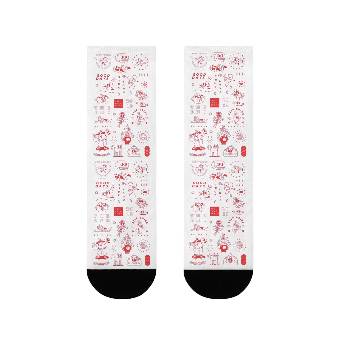 Festive Sublimation Crew Socks - Fun Holiday Design